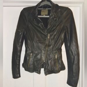 Muubaa black leather jacket size 4